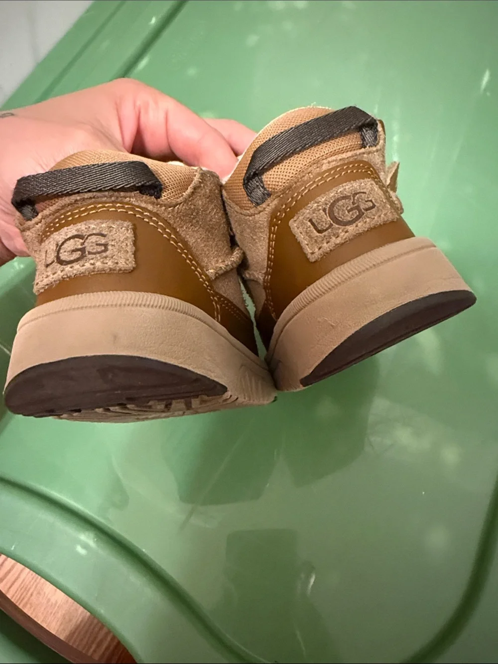 UGG Tan Brown Toddler Velcro Walker Shoes